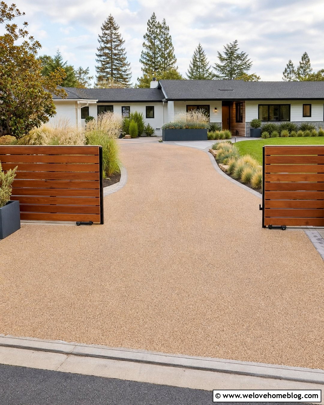 Wood Slat Portable Driveway Gate - 20 portable driveway gate ideas