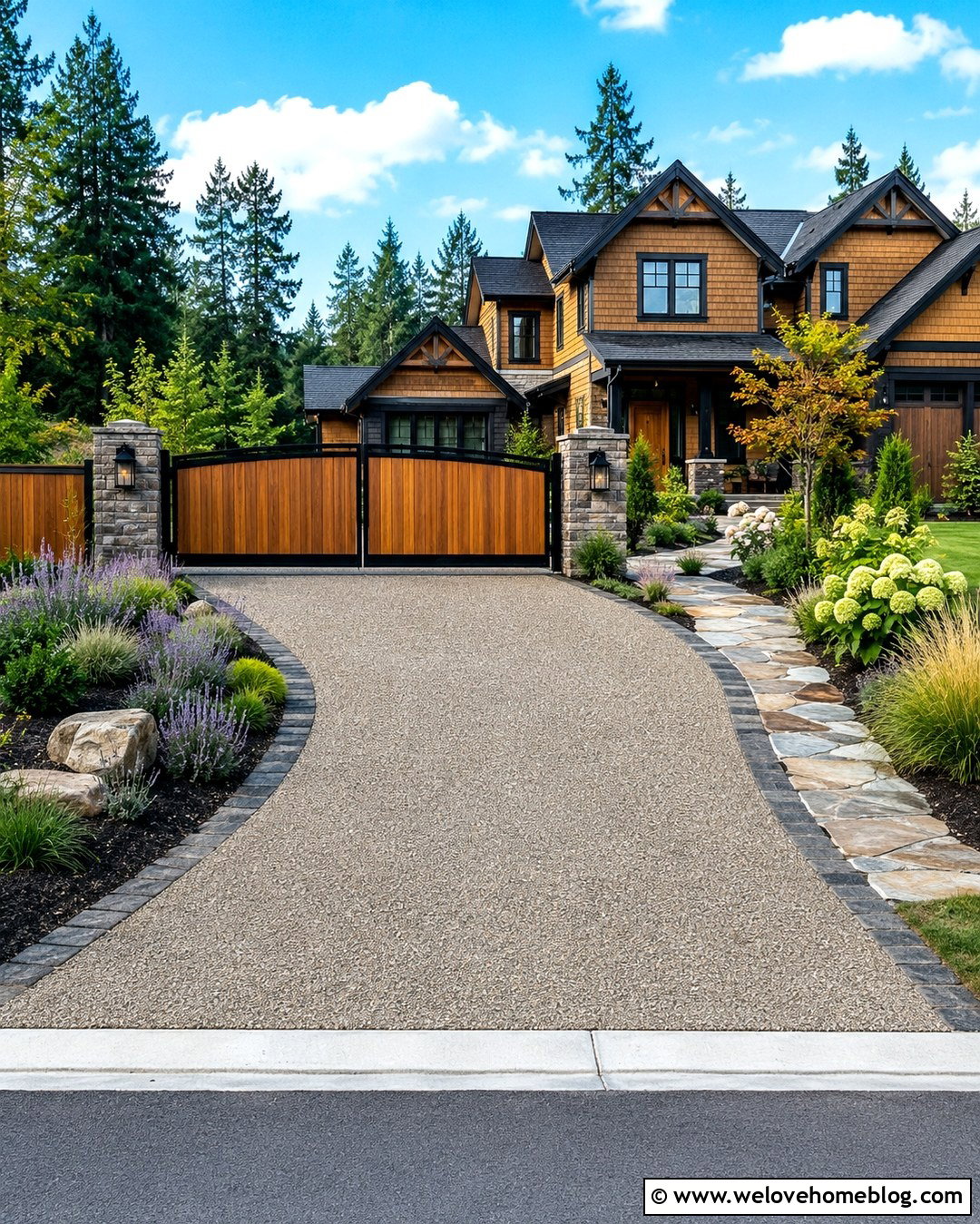 Wood and Steel Automatic Gate - 20 driveway automatic gate ideas
