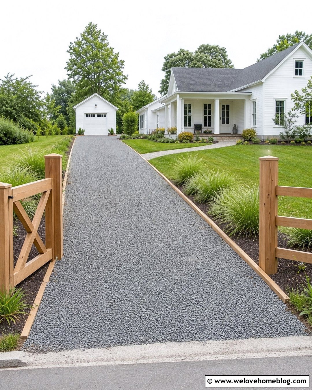 Wooden Board Driveway Border - 20 Cheap Driveway Border Ideas