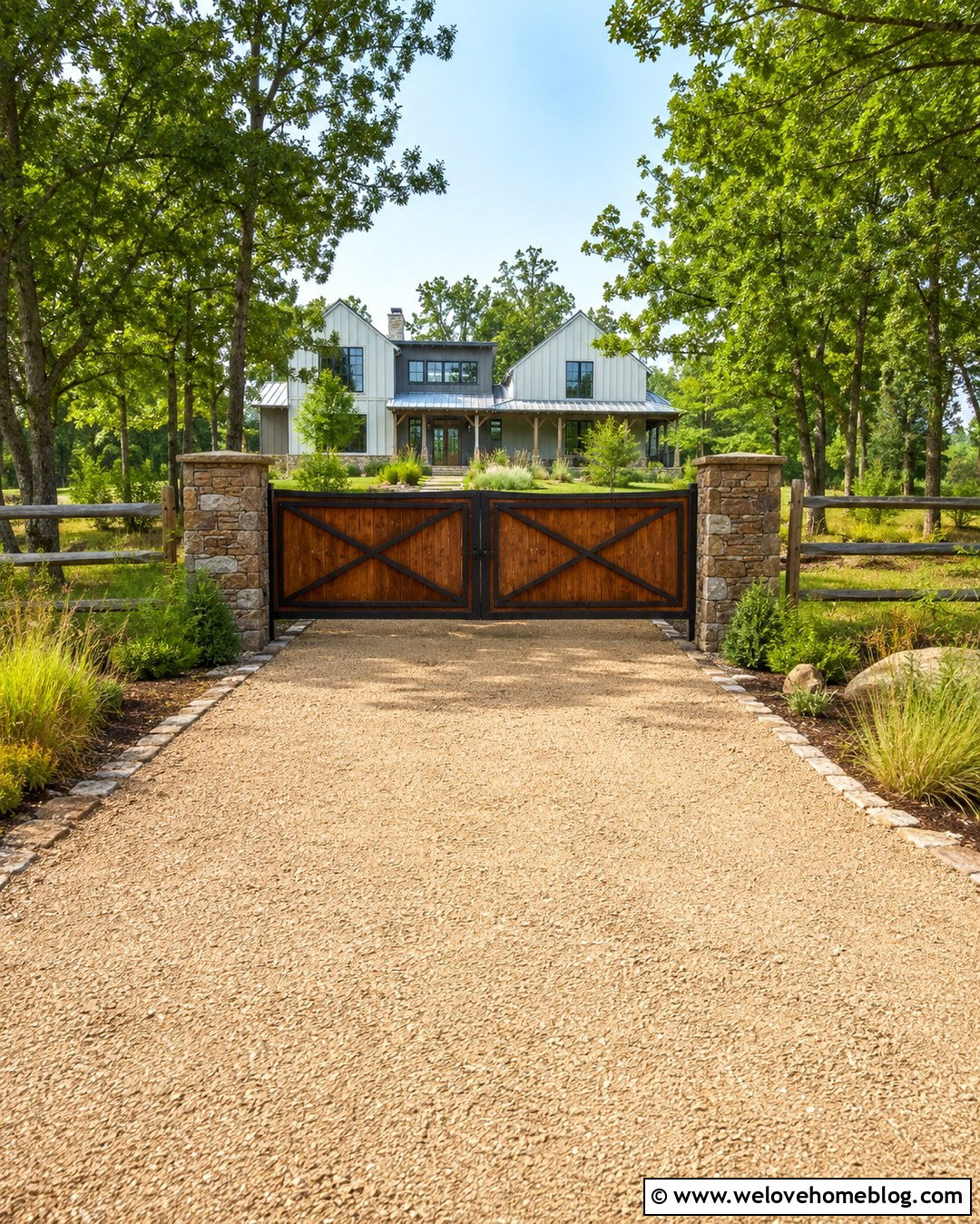 Wooden Double Swing Driveway Gate - 20 Choosing A Driveway Gate Ideas