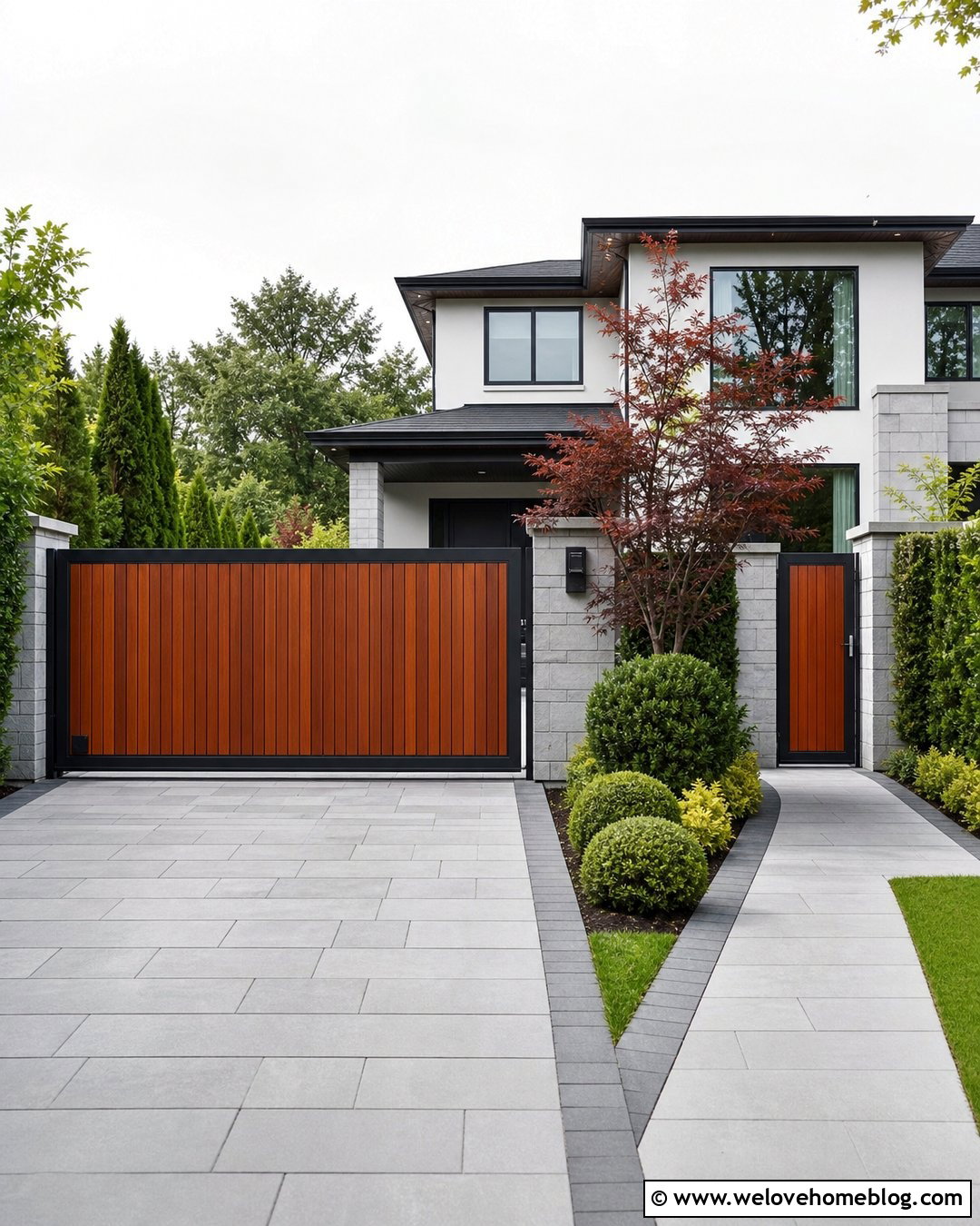 Wooden Driveway Gate With Pedestrian Gate - 20 Wooden Driveway Gate With Automatic Opener Ideas