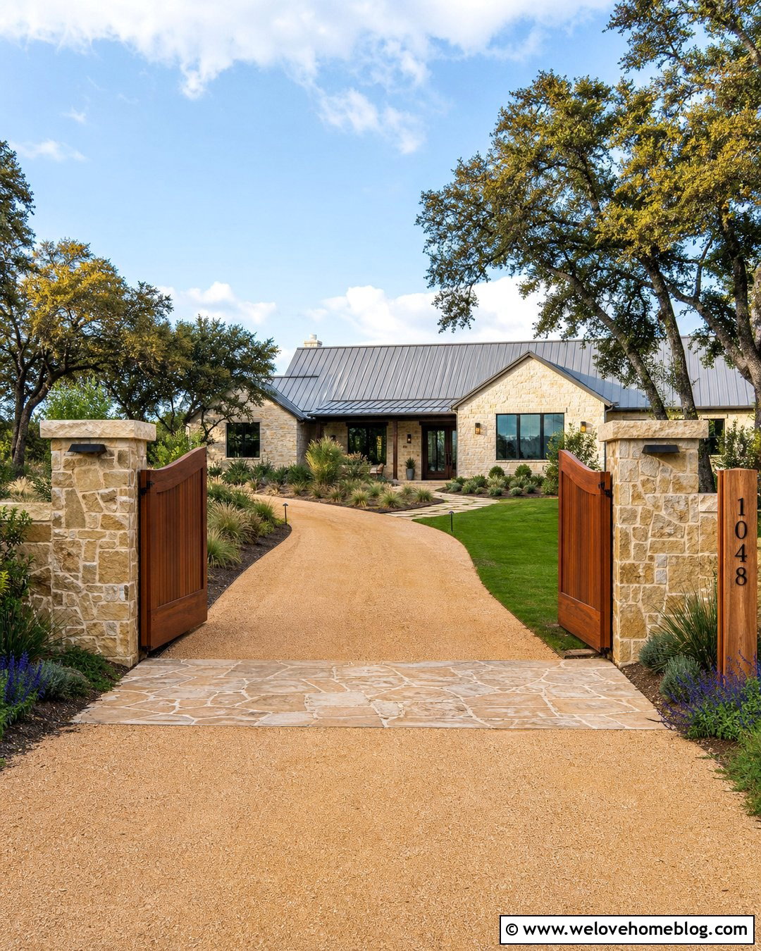 Wooden Gate Driveway Entrance Lighting - 25 Driveway Lighting Entrance Ideas
