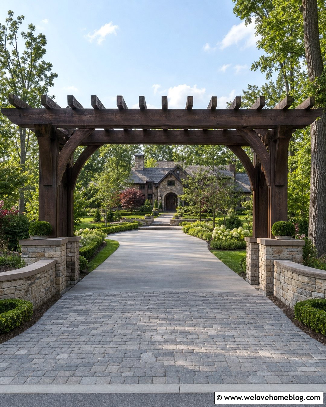 Wooden Pergola Driveway Arch - 20 wooden driveway arch ideas