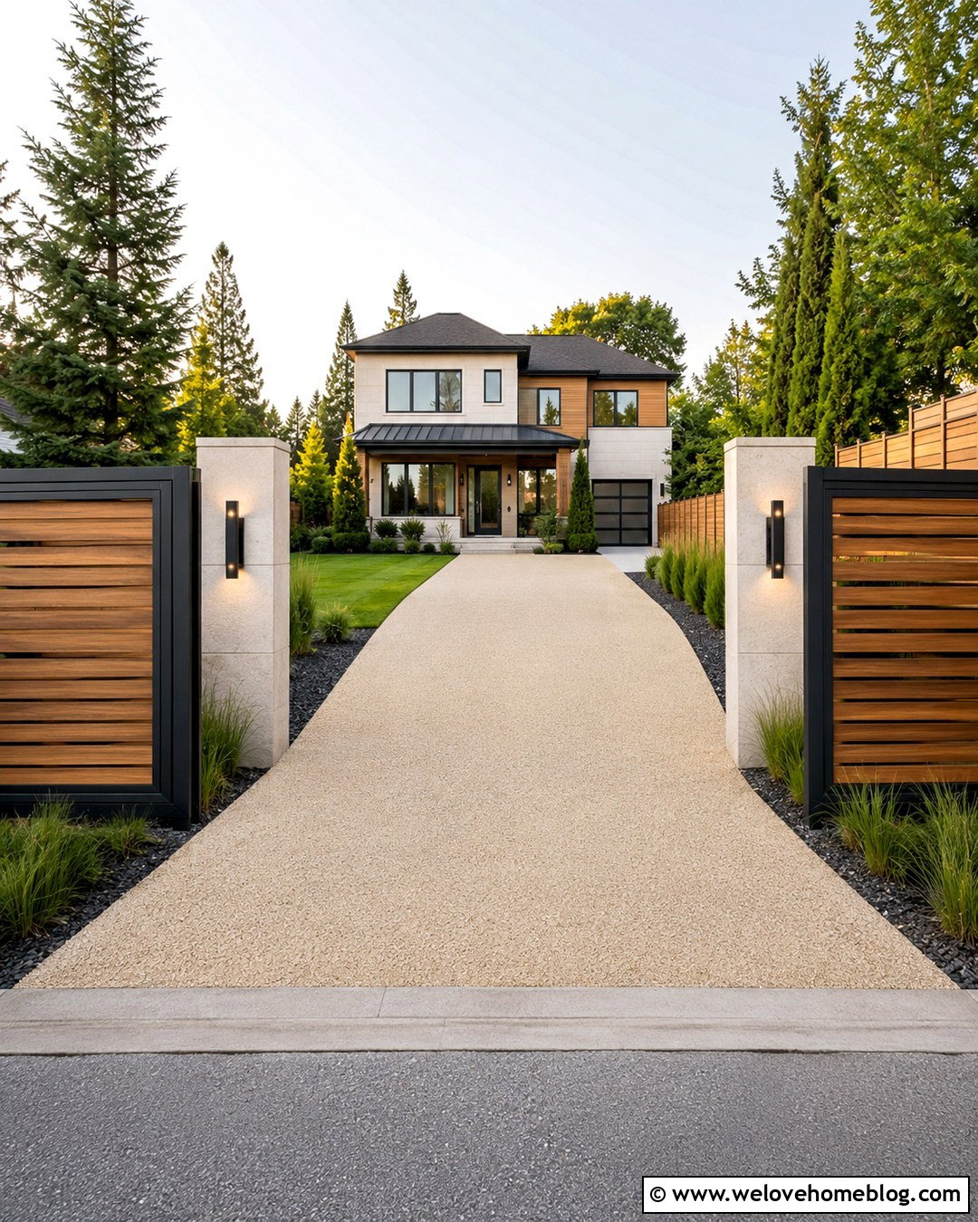 Wooden Privacy Gate With Louvered Panels - 20 Wooden Entrance Gates Driveway Ideas