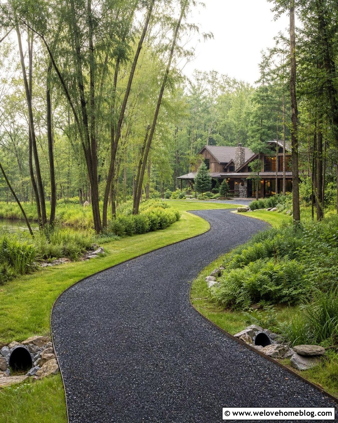 Woodland Driveway With Native Willow Trees - 25 Willow Tree Driveway Ideas