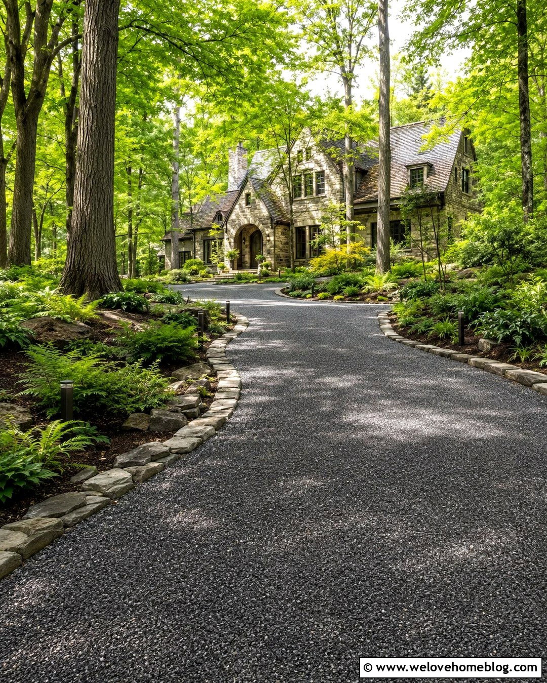 Woodland Driveway With Shade Garden Borders - 20 landscape design driveway ideas