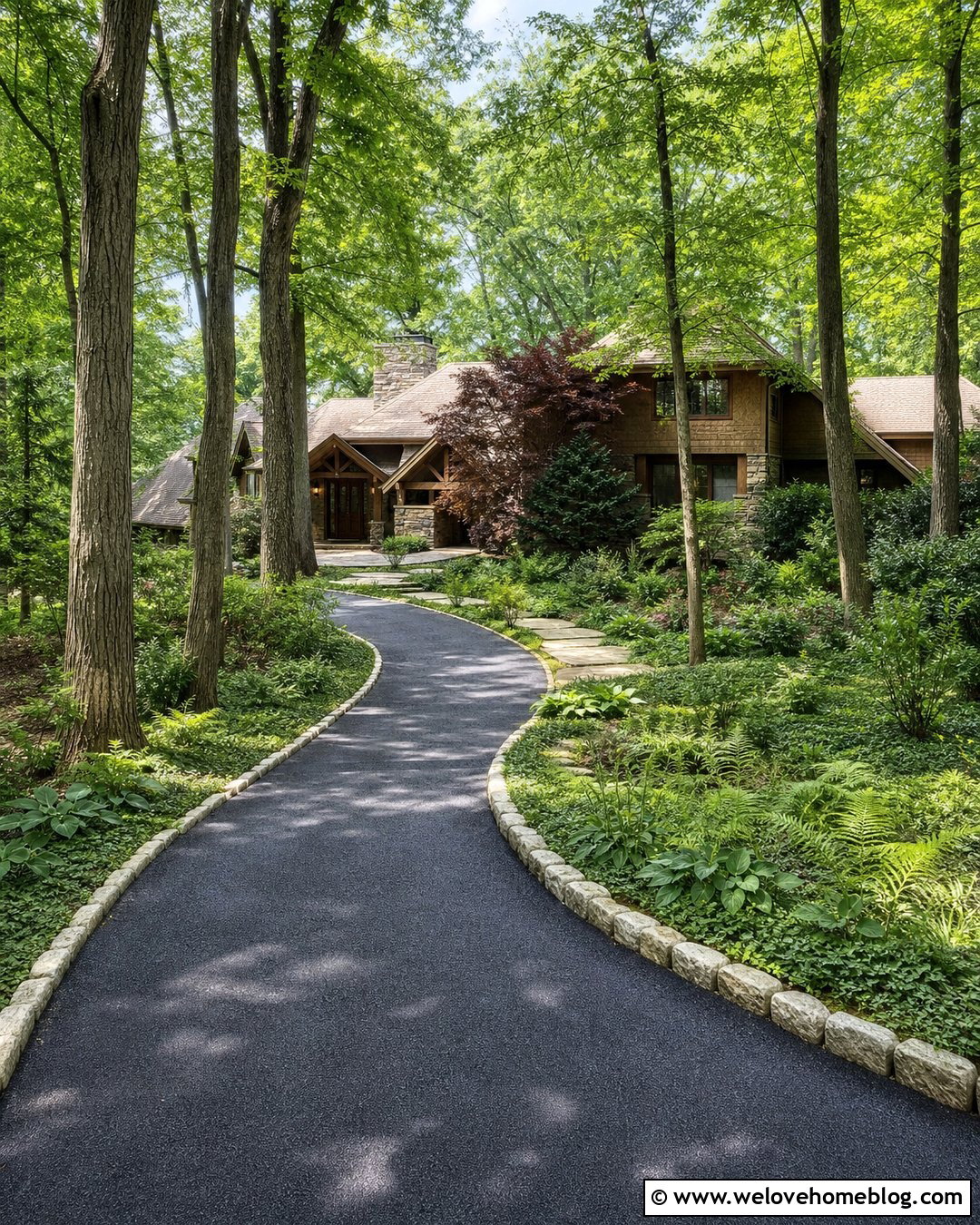 Woodland Driveway With Shade Landscaping - 25 Front Yard Landscaping Driveway Ideas