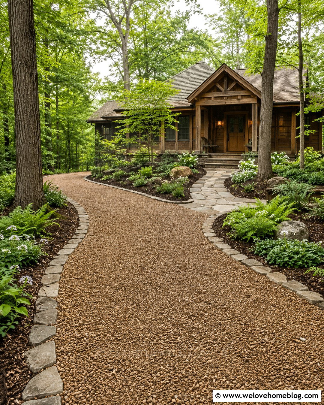 Woodland Garden Beside Gravel Driveway - 20 Garden Beside Driveway Ideas