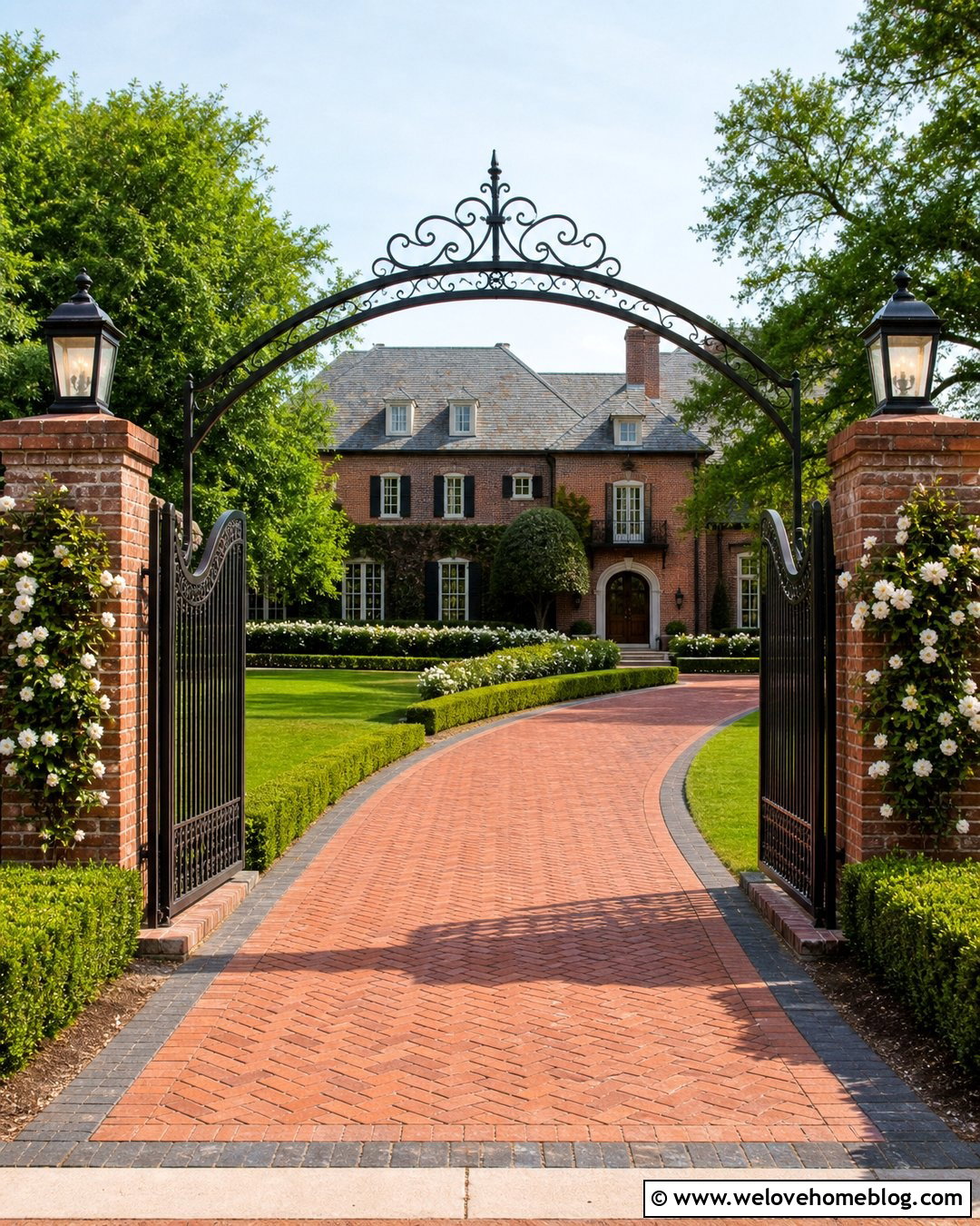 Wrought Iron Driveway Arch - 20 Driveway Arch Ideas