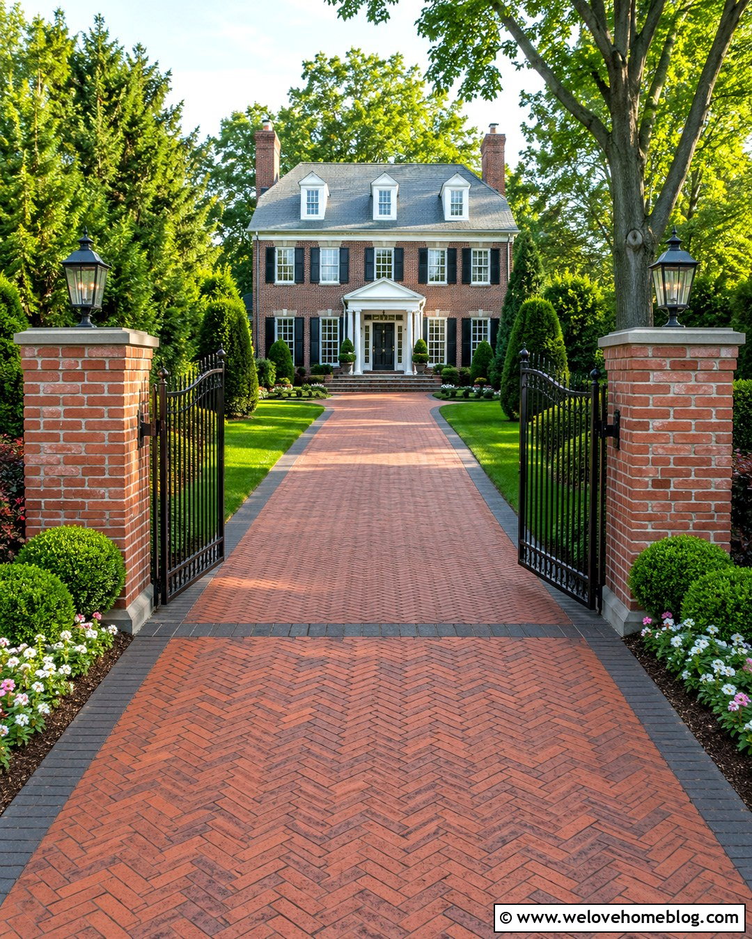 Wrought Iron Electric Gate With Brick Driveway - 20 electric gates entrance driveways ideas