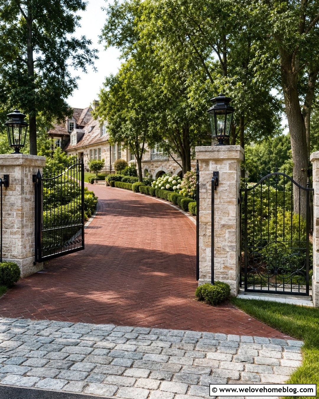 Wrought Iron Gate Luxury Driveway - 45 Luxury Driveway Ideas