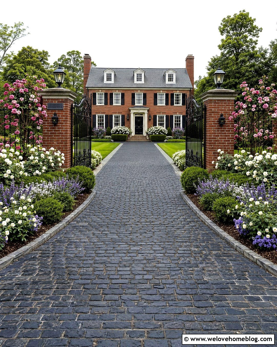 Wrought Iron Gate Rose Garden Entrance - 20 Driveway Garden Entrance Ideas