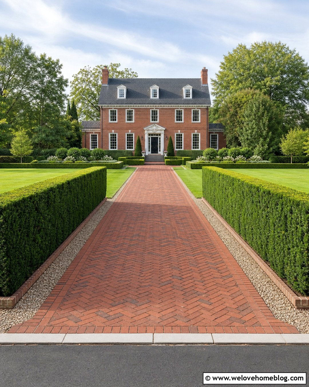 Yew Privacy Hedge Along Brick Driveway - 20 Privacy Hedge Along Driveway Ideas
