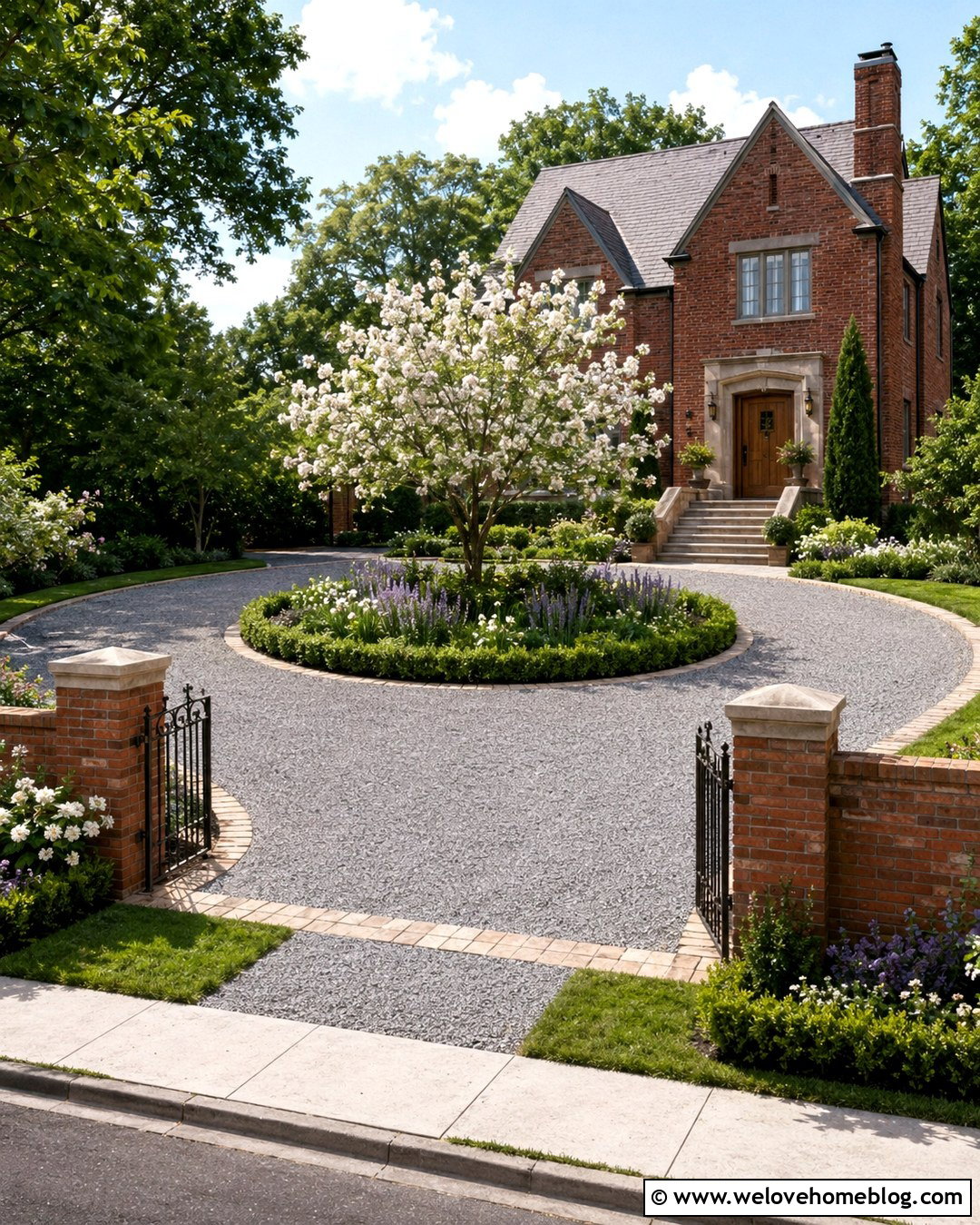 s House Circular Gravel Driveway - 20 1930s driveway ideas
