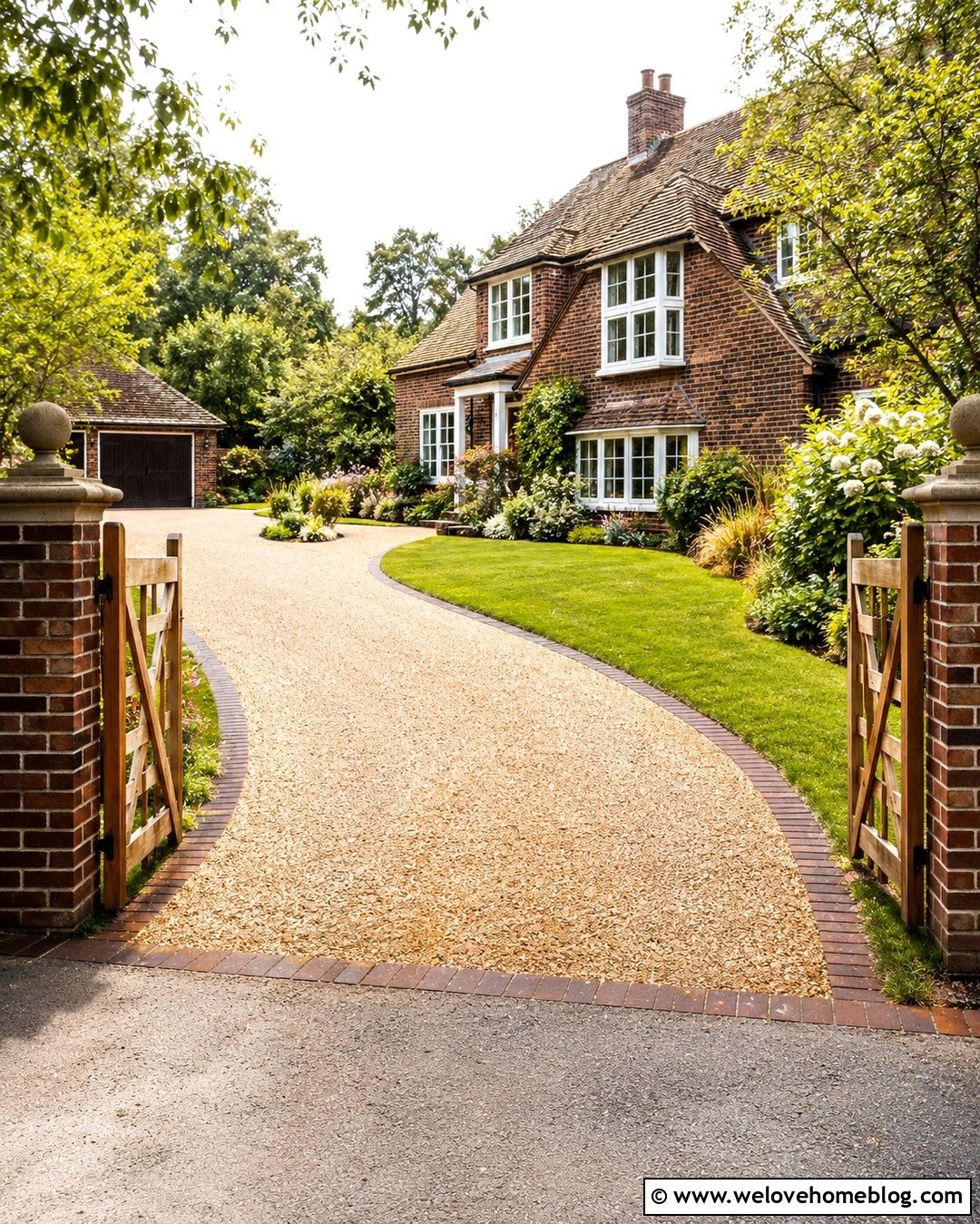 s House Curved Gravel Driveway - 20 1930s driveway ideas