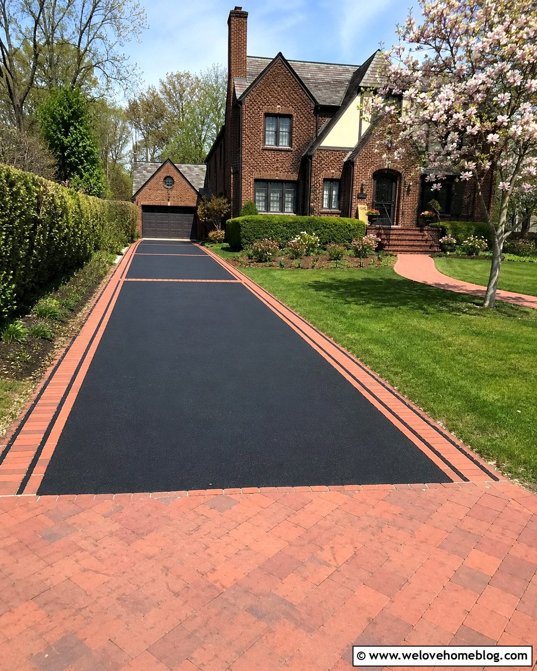 s House Tarmac And Brick Driveway