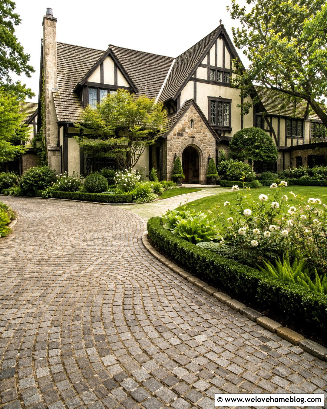 s Tudor Revival Cobblestone Driveway - 20 1930s driveway ideas