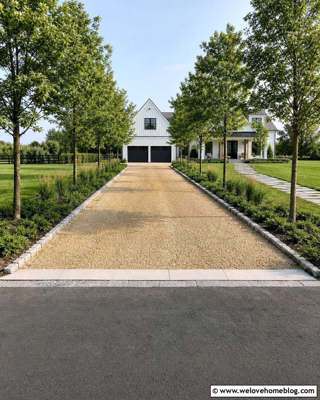 x Foot Tree Lined Gravel Car Driveway - 20 2 car driveway dimensions ideas